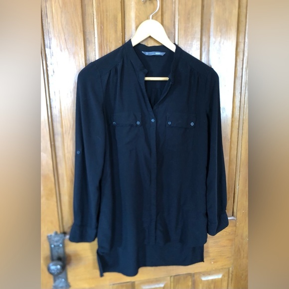Smart Set Black Button-Up Blouse - Picture 1 of 13